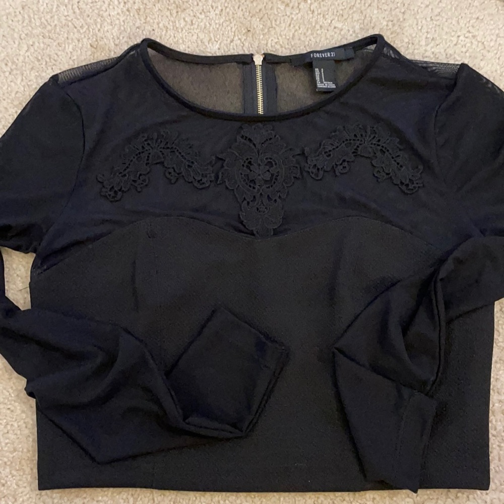F21 mesh long sleeve top